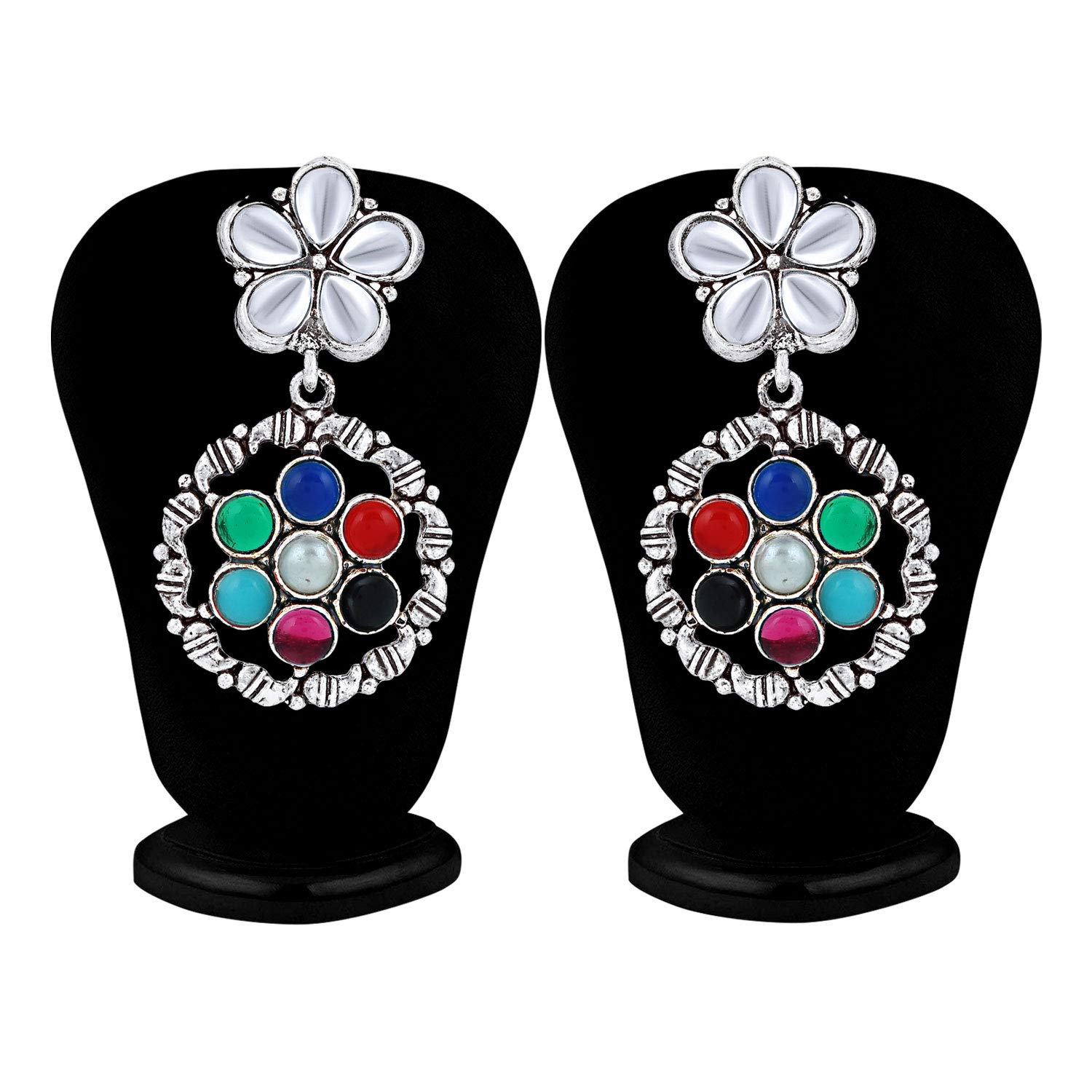 Oxidised Floral Earring (SKR56752)