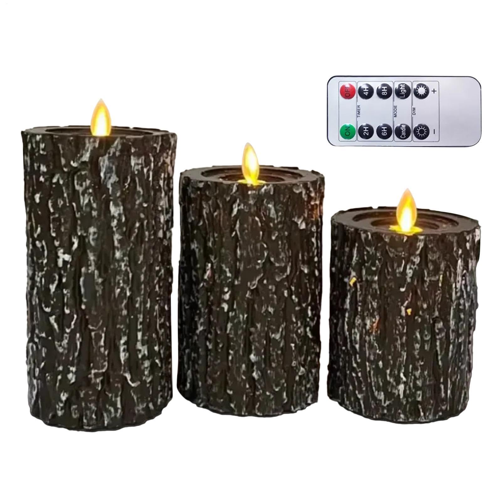 a Batteria Effetto Fiamma 3 Pezzi Finti Candelabri LED Decorativi a Ceppo | a Batteria per Esterni per Festa Esterna Festeggiamenti Matrimonio