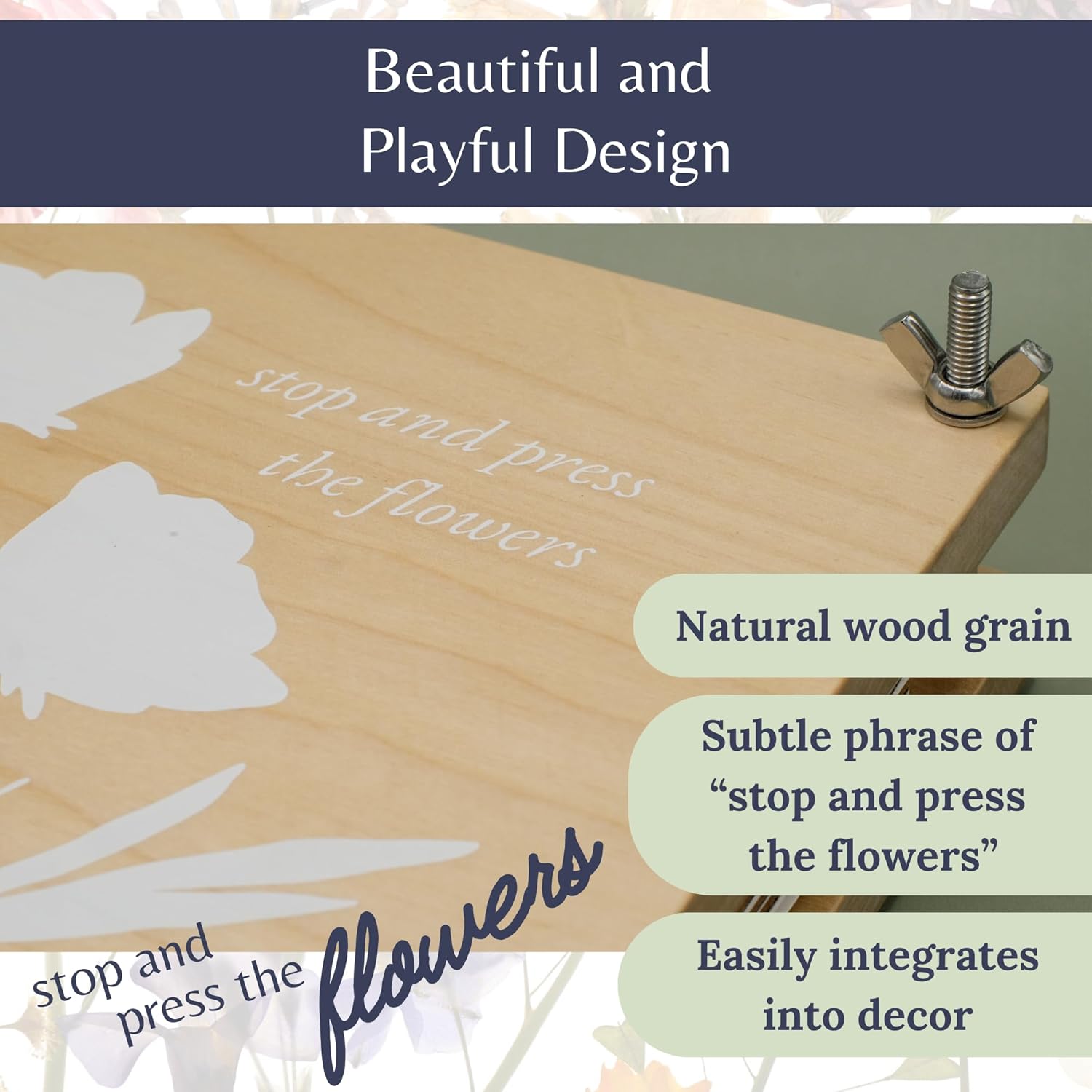 Flower Press Kit | Durable Hardwood 8x10in - Flower Preserving Kit Up to 8 layers - Floral Preservation kits for adults and kids | Innovative and Giftable Floral Pressing kit for Craft Enthusiasts - Image 3