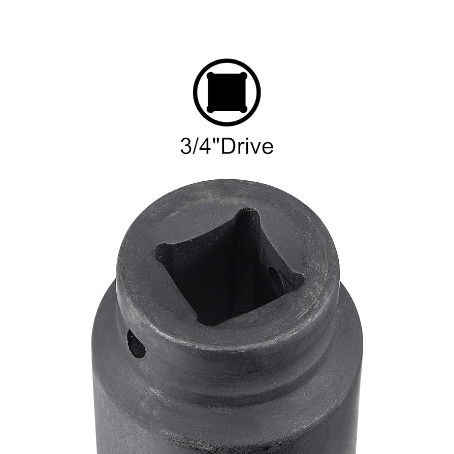クロックワイズ.   34 uxcell 3/4-Inch Drive 34mm 12-Point Deep Impact Socket, CR