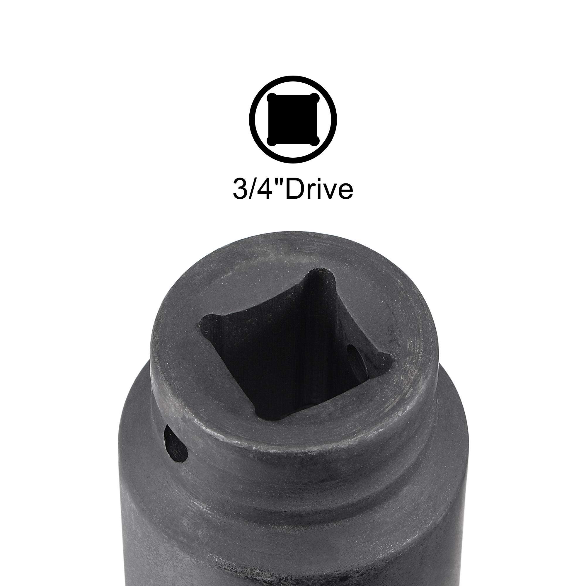 uxcell 3/4-Inch Drive 34mm 12-Point Deep Impact Socket, CR