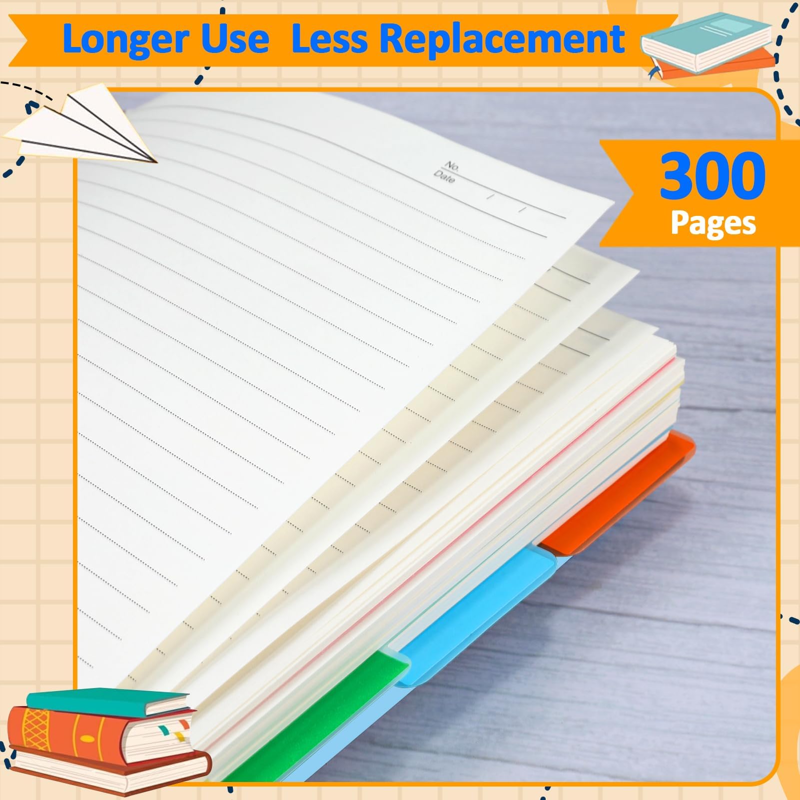 ihaspoko A5 Notebook with Dividers, 100GSM No-Bleed Paper, 300 Pages, PVC Hardcover - Image 4
