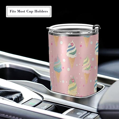 Miniatura 5 de Lindas tazas de acero inoxidable para helado con tapas reutilizables con tapa y pajita, tazas de viaje para acampar, vasos modernos con tapas termo