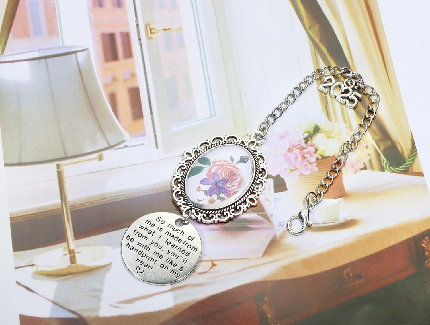 Penta Angel Graduation Cap Photo Charm Tassel Personalized Memorial Graduate Cap Decorations DIY Tassel Gifts for Class of 2025 Grad Cap Gown Ceremony (1, Round) - Image 4