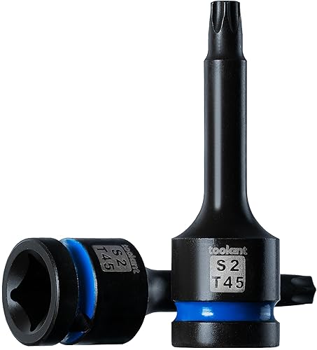 Vista 16 de toolant Juego de enchufes de brocas Torx T20 de impacto 2 piezas, 1/2" de acero S2, enchufes de estrella de accionamiento neumático de alto impacto