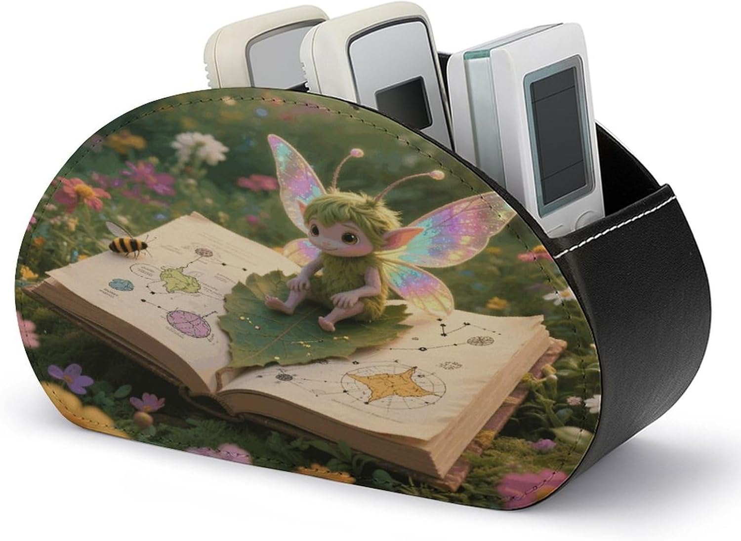 Book of Wonders Remote Control Holder with 5 Compartments for Table