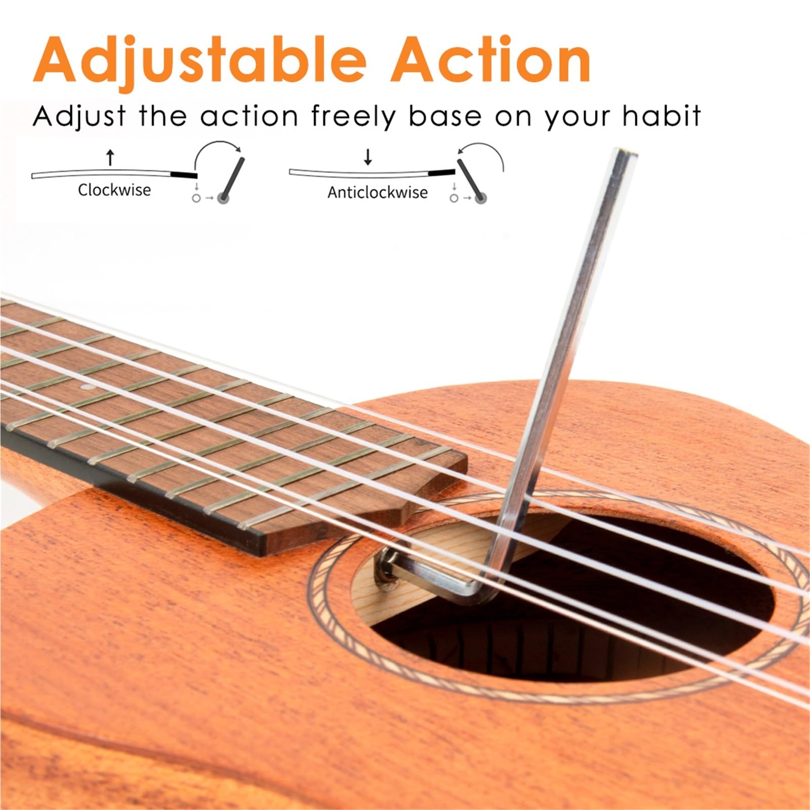 Ukulele Ukulele for scuole e Principianti Ukulele tenore a 5 Corde con Tracolla e Plettri Corde Ukulele Soprano