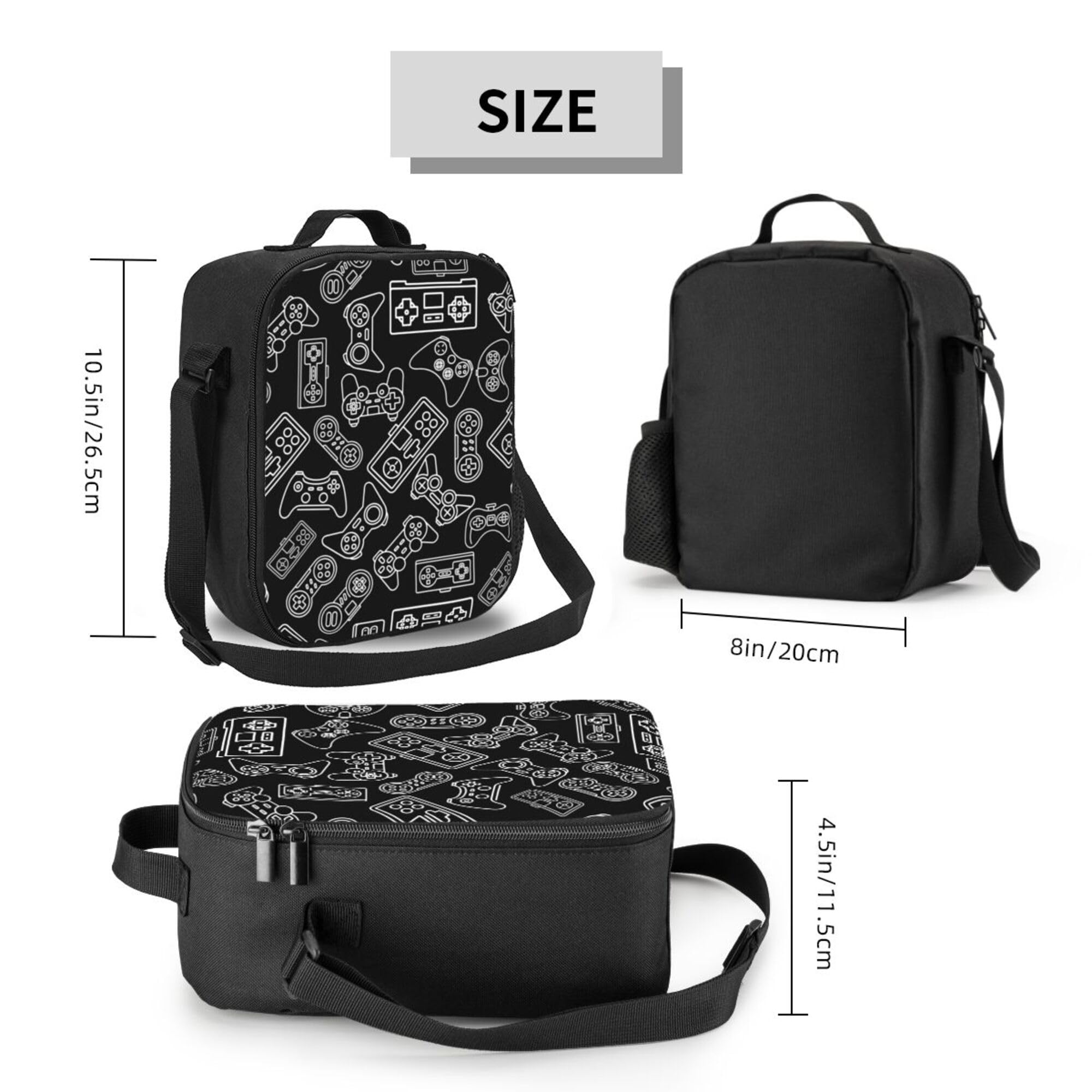 Gaakvrr Video Game Controller Insulated Lunch Bag for Boys - Reusable Lunch Box - Portable Lunch Tote for Women Men and Kids - Image 2