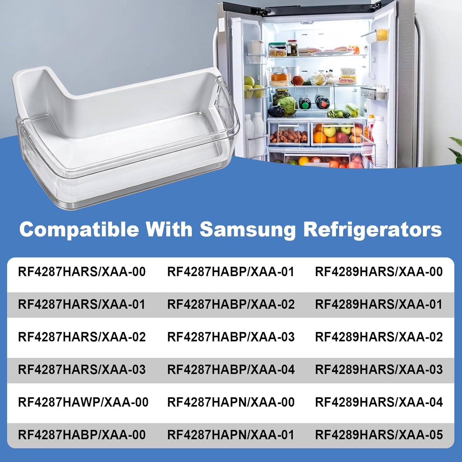 DA97-08400A Refrigerator Left Door Shelf Bin, Compatible With Samsung RF4287HARS, RF4287HAPN, RF4287HAWP, RF4287HABP Fridge Door Shelf Bin, Replaces DA97-08400B, DA97-08400C, DA63-05384A, EAP4175796
