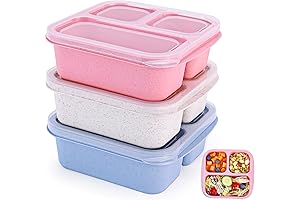 Bento Box: 3 Pack Meal Prep & Lunch Containers