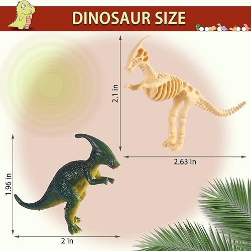 Miniatura 3 de UPINS 24 piezas de juguete de esqueleto de dinosaurio de 3.5 pulgadas surtidas figuras de dinosaurios y esqueletos fósiles de dinosaurios con caja