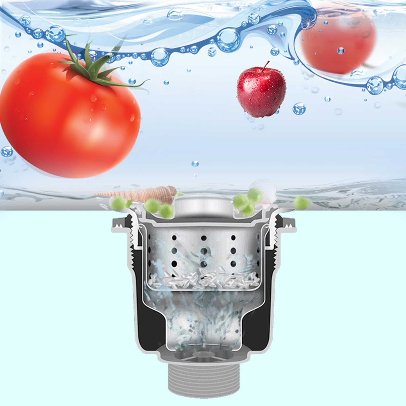 Lavello da parete in acciaio inox commerciale con rubinetto, facile da pulire, ideale per cucina, bagno e ristorante, 38 x 32 cm, design pesante, 48 x 35 cm