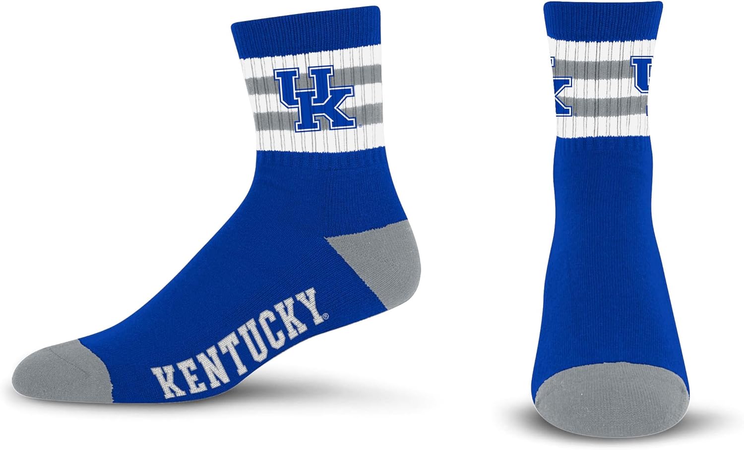 For Bare Feet NCAA mens 5 Stripe Logo Quarter Sock