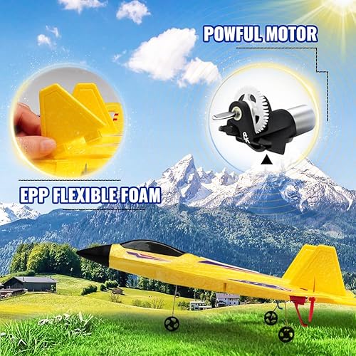 Miniatura 53 de Aviones planeadores de control remoto de 2.4 GHZ 2 canales, caza RC fácil de volar, avión de control remoto con giroscopio de equilibrio automático