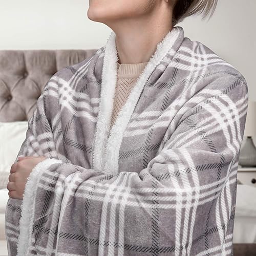 Miniatura 2 de Catalonia - Manta de micro felpa reversible suave y cálida de forro polar para cama o sofá o para ver la televisión, 60 x 50 pulgadas, diseño de