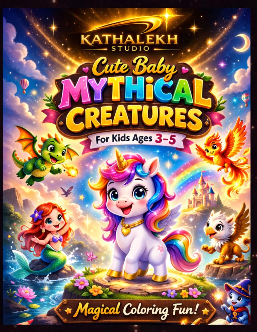 Cute Baby Mythical Creatures: For Kids Ages 3-5