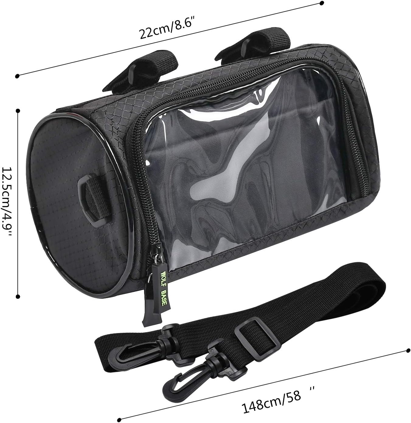 Bike Handlebar Bag, Waterproof Phone Cycling Mount Front Bags, Bicycle Storage Bag with Removable Shoulder Strap, 6 inch Transparent Pouch, Best Gift : Sports & Outdoors