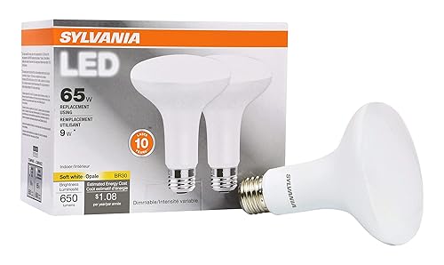 Sylvania LED Flood BR30 Light Bulb, 65W Equivalent Efficient 9W,