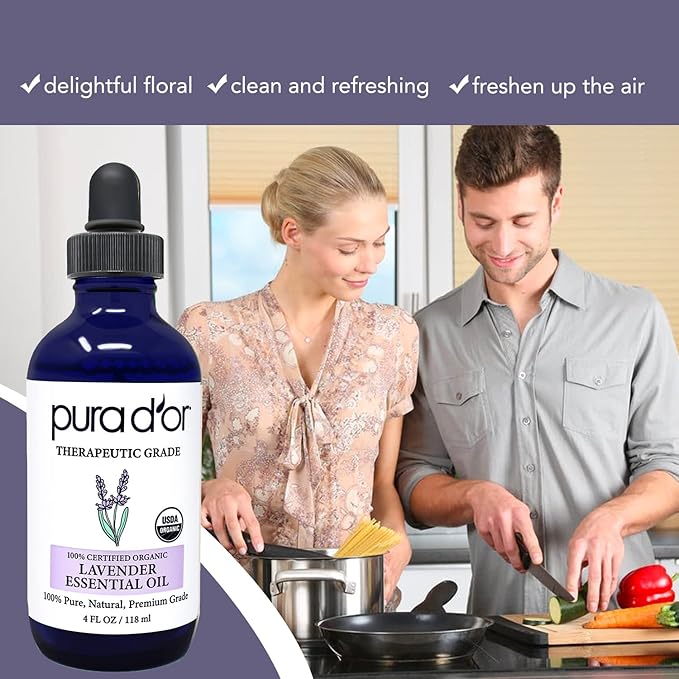 Aceite Esencial Orgánico de Lavanda PURA D'OR 118ml con Gotero miniatura 4