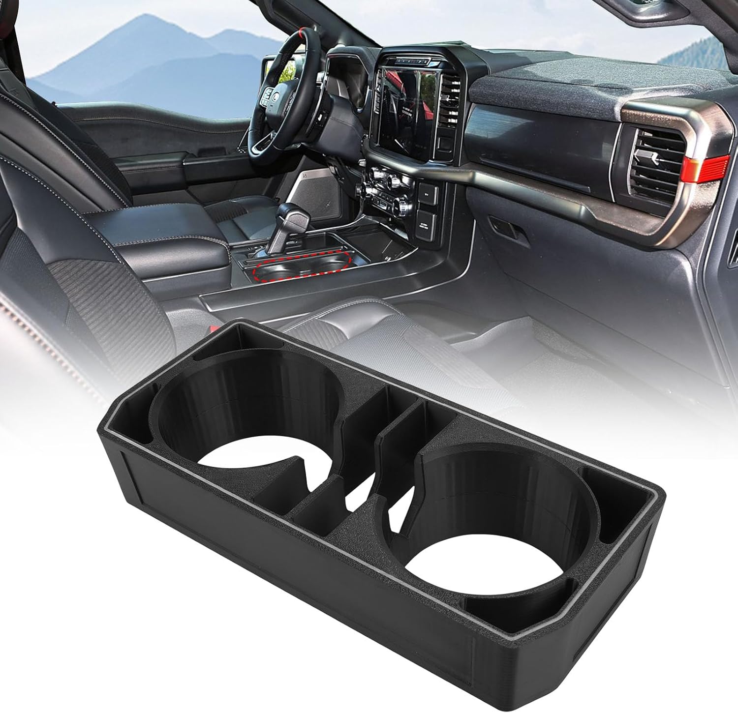 JERBOR Cup Holder for Ford F-150 13th Generation 2015-2020, Front Center Console Cup Holder (for F150 13th Generation)