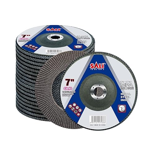 Miniatura 7 de Sali Paquete de 10 discos de aleta de circonio de grano 60 de 7 x 7/8 pulgadas, disco de lijado tipo bisel #29 de grado premium e industrial para