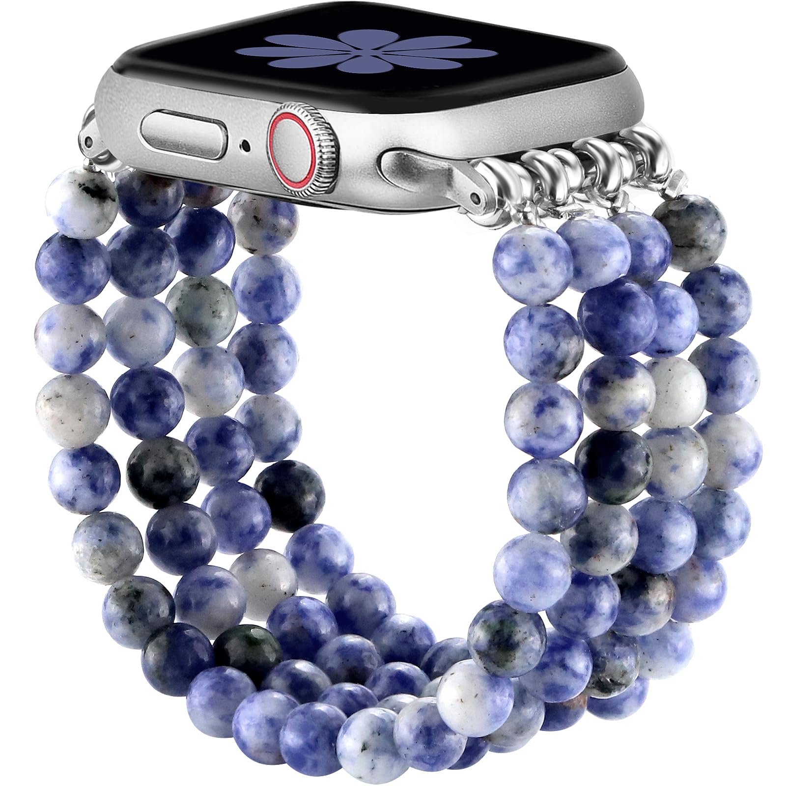 NEW Purple Natural Stone Beaded Apple Watch Band Purple Bead Apple Watch Band - Etsy main image 2