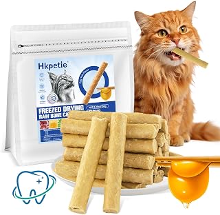 150g Freezed Dried Cat Dental Treats Egg Yolk Flavor, Cat Chew Stick for Freshens Breath and Reduce Tartar, Feline Teething Sticks Cats Treats Snack
