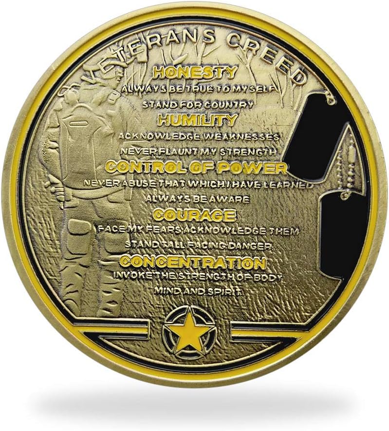 BHealthLife US Military Veteran Challenge Coin Creed Retirement Souvenir Coin Gifts