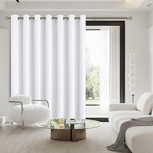 Miniatura 2 de BGment Cortina de puerta corredera de moda de 120 x 96 pulgadas, cortinas opacas térmicas anchas para oscurecer la habitación, cortina divisora de