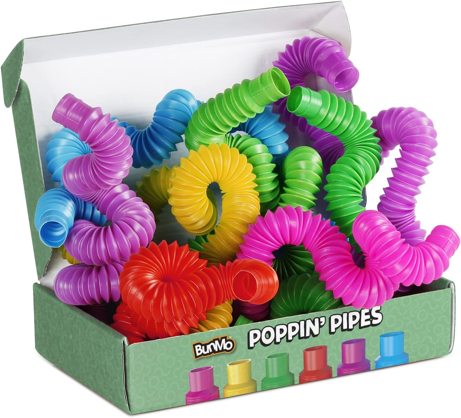 Bunmo Pop Tubes Sensory Toy - 8 Pack