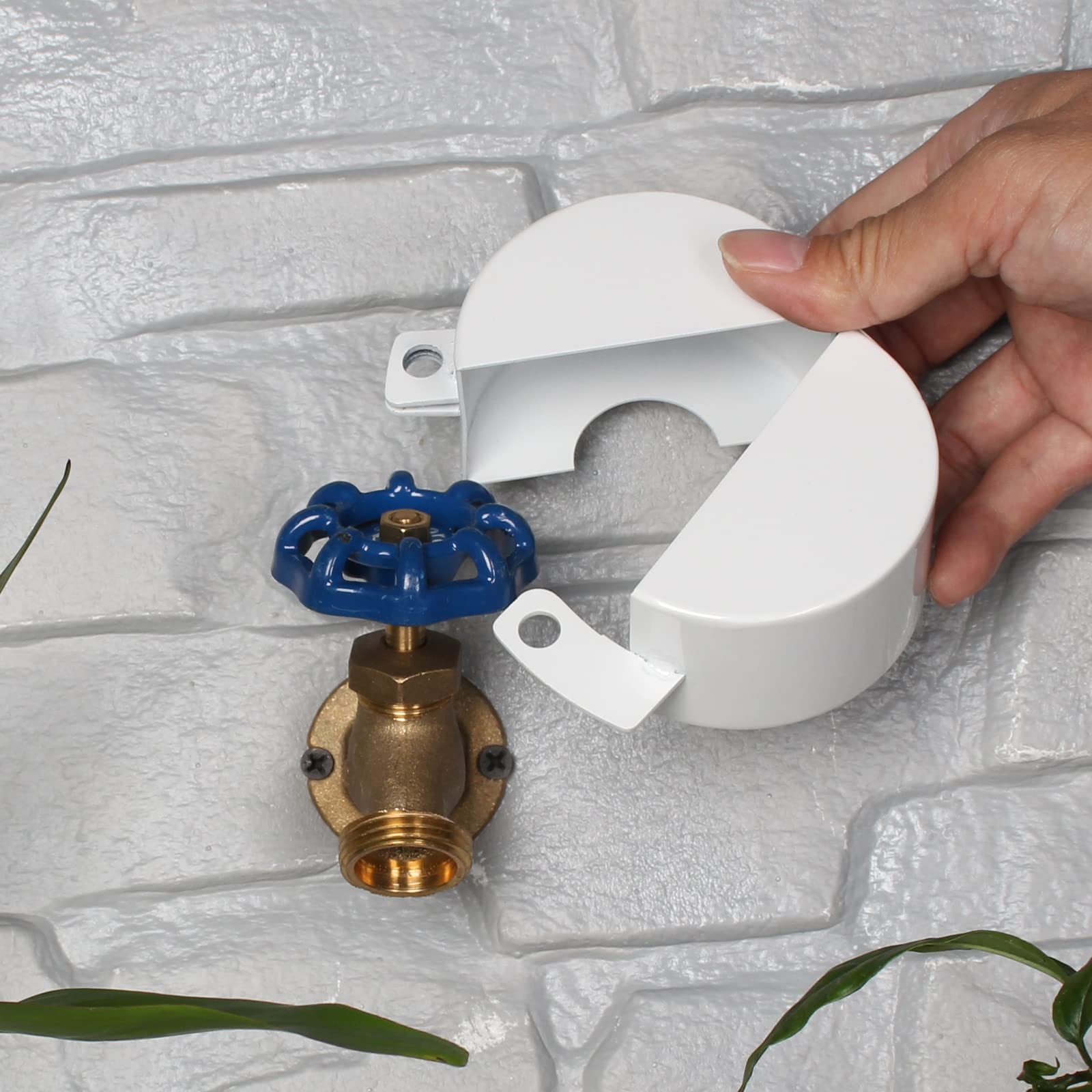 Gate Valve Locking Device - Outdoor Faucet Lock, Water Spigot Lock, for 1-1/2 to 3 in Dia Valve Handles, Prevent Water Theft, Unauthorized Water Use (White)-image-33