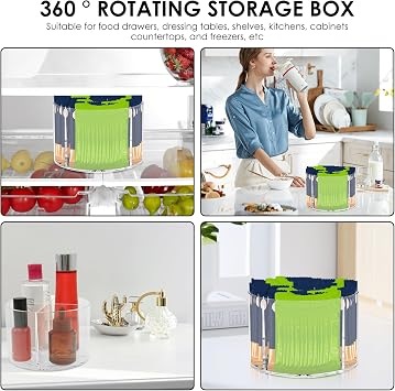 Drink Packet Organizer, 360° Rotating Storage, Clear Flavor Packet Holder, Lazy Susan Organizer Fit Divided Drinks Mix, Water Packet Organizer for Counter Top