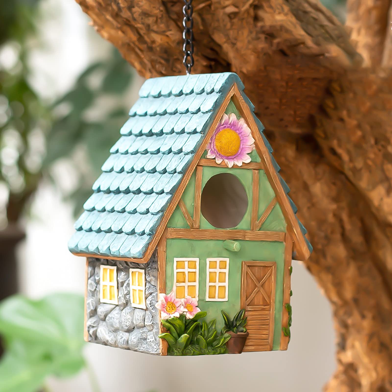 Nichoir Oiseaux Exterieur Original,Nichoirs à Oiseaux Sauvages,Repos Douillette pour Oiseaux,Peut Abriter à Partir De Temps Froid,Nid Oiseau Fait à La Mainr, pour La Décoration du Jardin,21x15x13cm