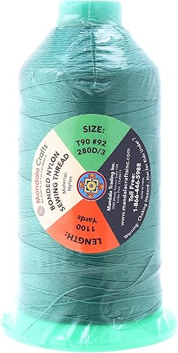 Miniatura 296 de Mandala Crafts Hilos de coser resistentes de nailon consolidado, hilo para tejer jeans de cuero, hilos de tapicería marina al aire libre, Beige