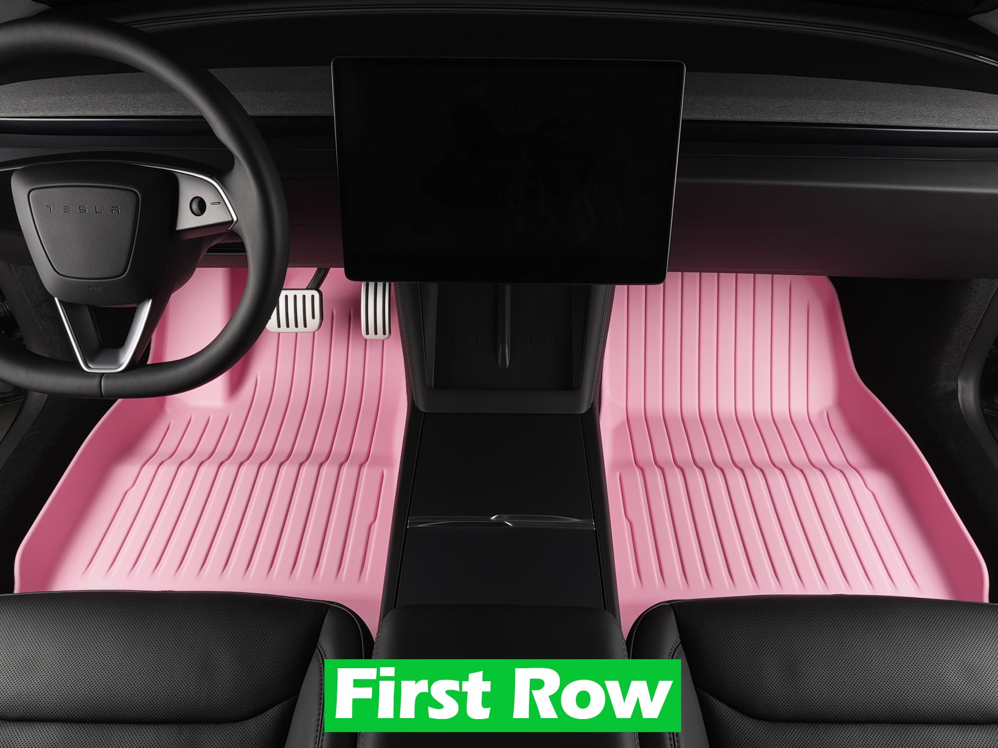SHARGGE Floor Mats for 2026 2025 2024 Tesla Model 3 Highland All Weather Cargo Liners Pink XPE Carpet — view 2