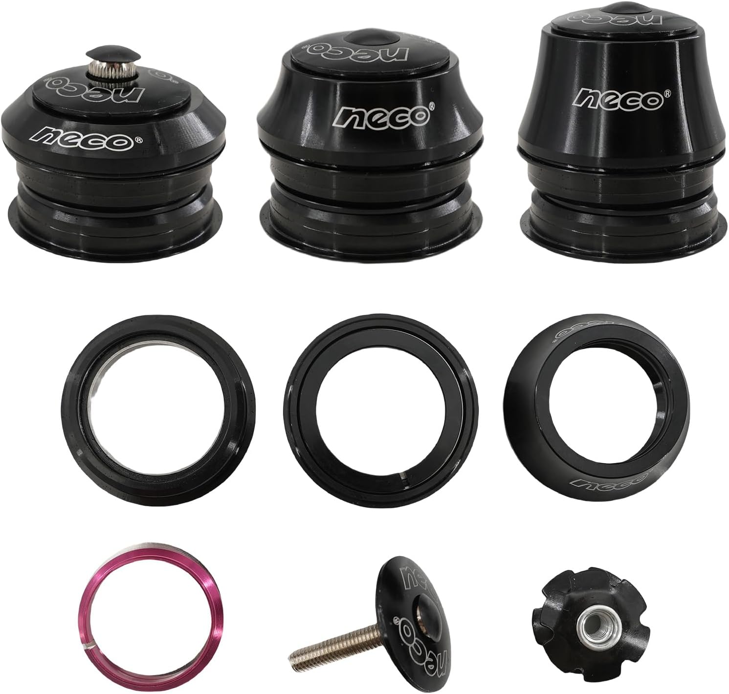 DJC Neco Headsets Semi-Integrated Threadless 1-1/8" for ZS41/41.4/41.5/41.8mm 28.6/30 for Giant OCR TCR Triban RC520 RC500 Road Bike Bearing Headset