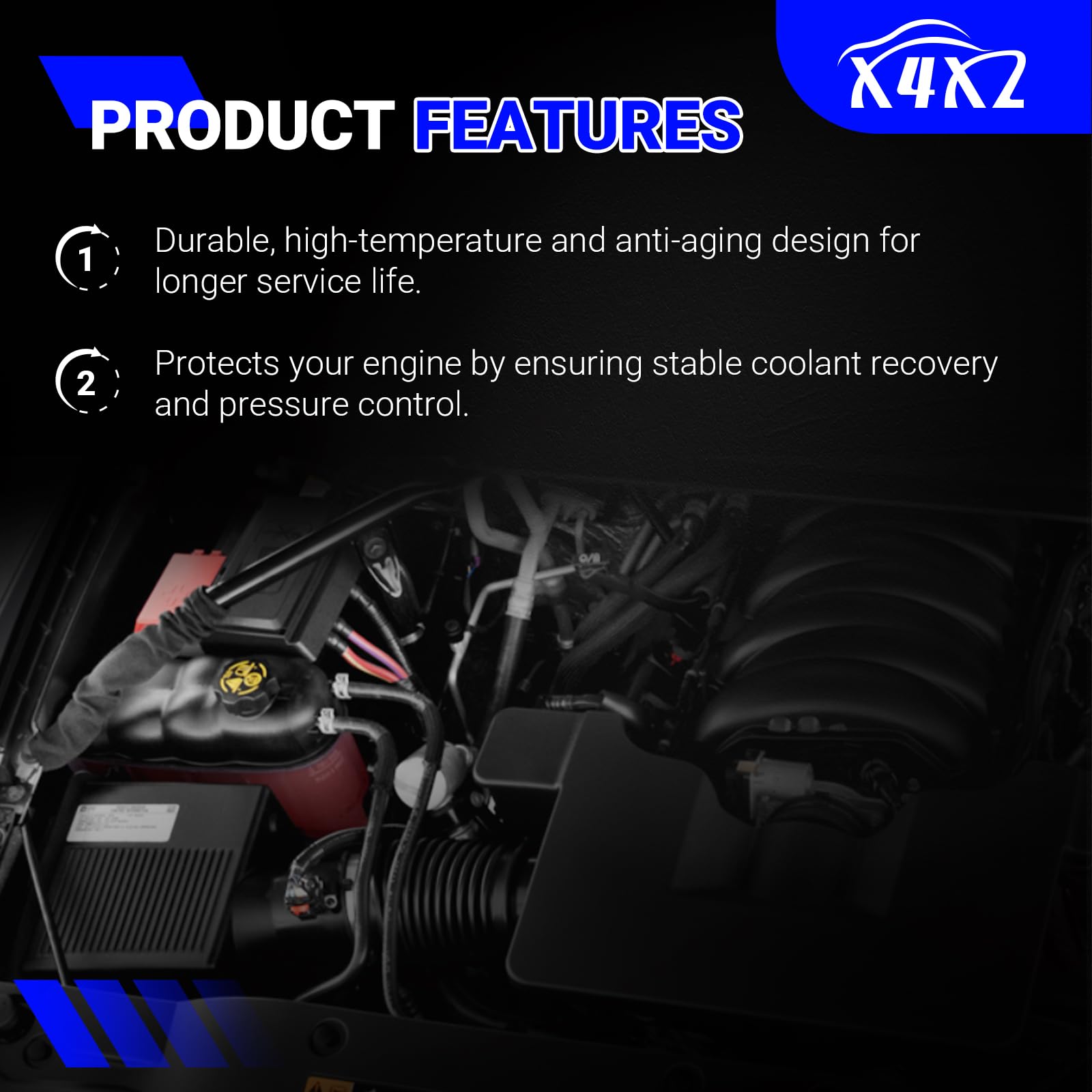 Filluck Coolant Reservoir Tank 603-973 Compatible With GMC Sierra 1500 Yukon,Cadillac Escalade - View #3