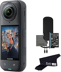 Insta360 X5 - Câmera de ação 360 à prova d'água com sensores de 1/3.3 cm, vídeo HDR 8K 360, foto de 72 MP, lente única 4K60fps, desempenho aprimorado em pouca luz, lentes atualizadas substituíveis