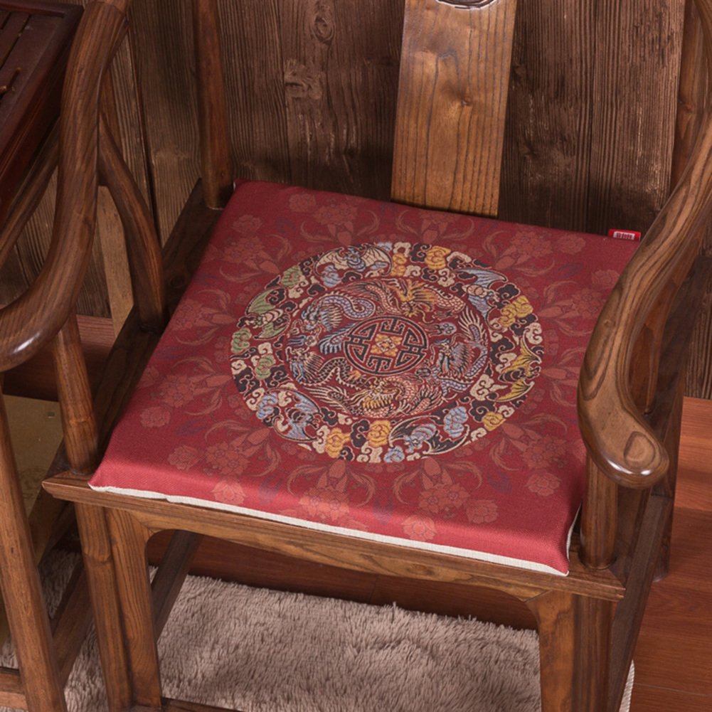 Coussin universel quatre saisons lin épais tapis mousse rétro chaise 45x45cm