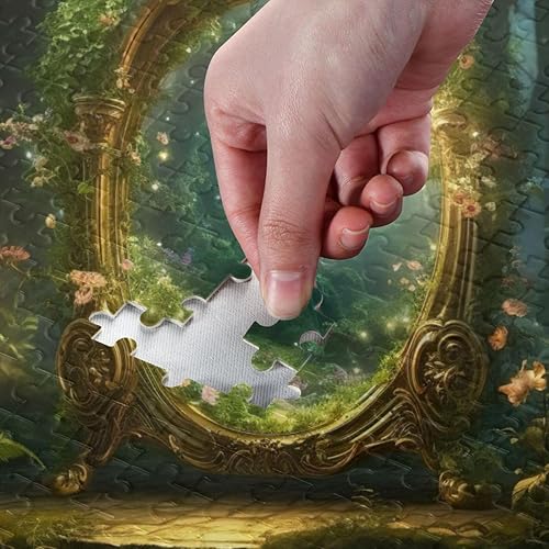 Miniatura 4 de Forest Mirror Jigsaw Puzzles 500 Pieces for Adults,Learning Educational Puzzles,Difficult and Challenge Families Toys with Mesh Storage Bag 2012113