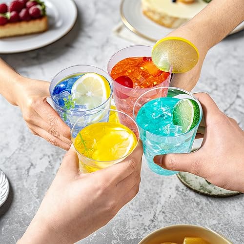 Miniatura 7 de I00000 200 vasos de plástico transparente  Vasos de plástico desechables resistentes de 10 onzas para cóctel y beber, vasos desechables