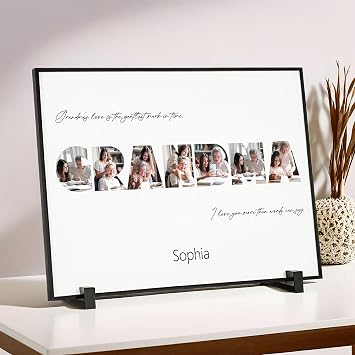 Personalized Mothers Day Gifts for Mom from Daughter Son Kids, Custom Wooden Poster with Photo for Moms Birthday, Custom Gifts for Mothers Day for Wife from Husband,Unique Gift for Christmas