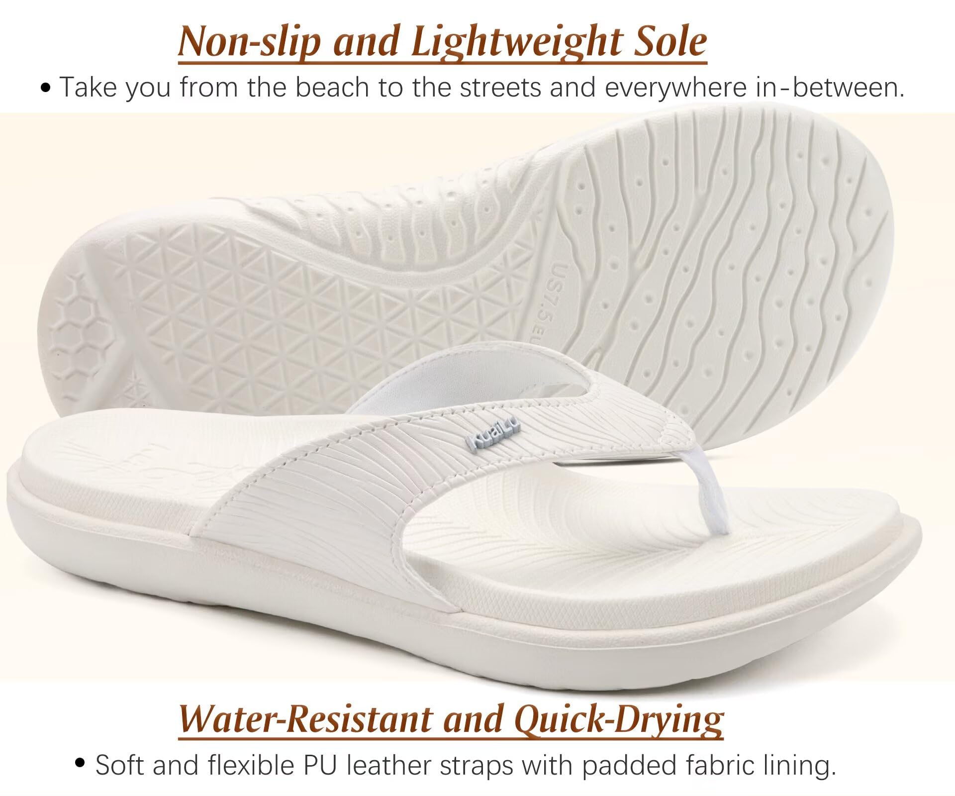KuaiLu Infradito Donna Ortopedia Yoga Mat Sandali Elegante Leggero Estive Slip On Spiaggia Flip-Flops con Comode Supporto Arco (EU 36-42)