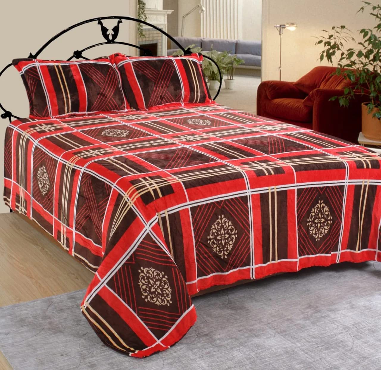 Buy Nivasam Fleece Winter King Size Woolen Warm Double Bedsheet with 2