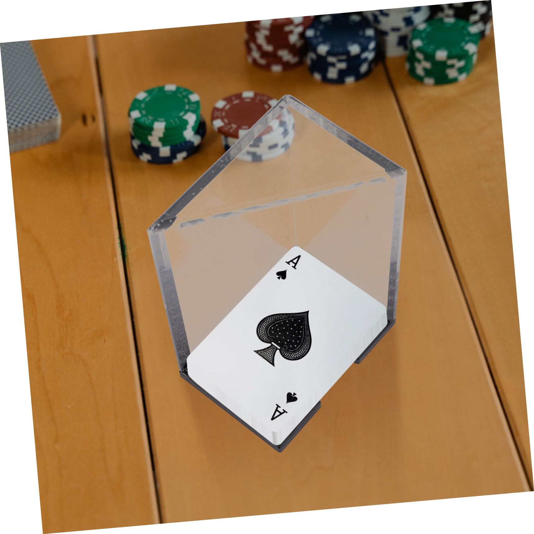 Support Boîte 8 Jeux en Acrylique Transparent pour Cartes à Jouer | Pratique et Compact, Accès Facile, Usage Domestique, Aspect Chic et Décoratif, Léger