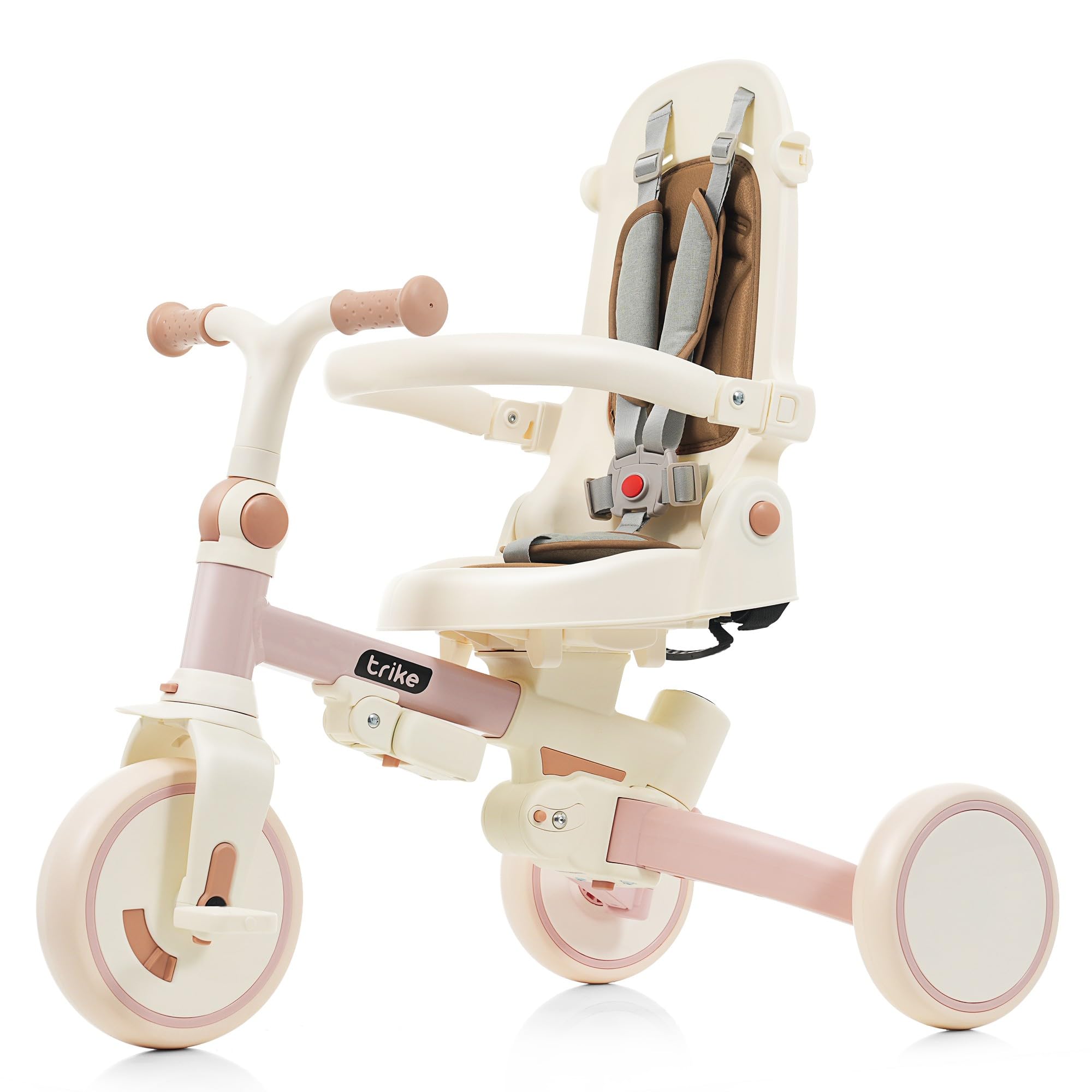 KIKII 4in1 子供用三輪車 折りたたみ ベージュ Amazon.co.jp: 子供用三輪車 折りたたみ 6ヶ月～5歳 かじとり 手押し棒