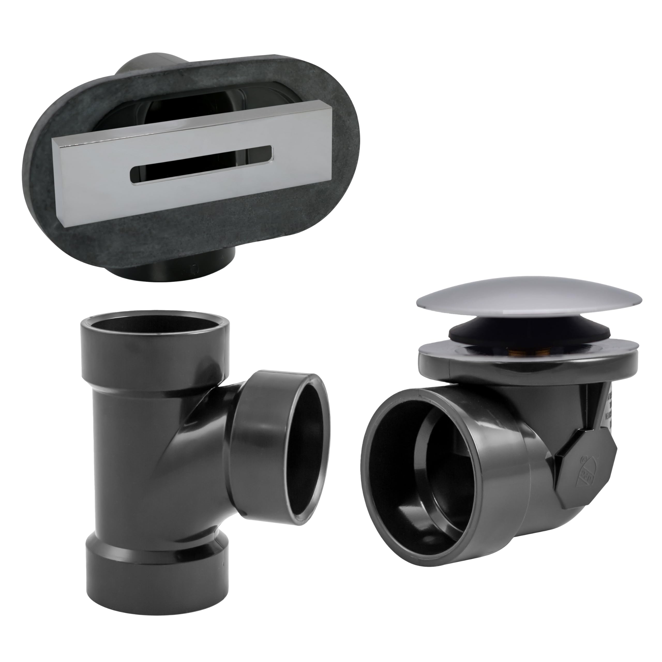 Vidange de baignoire Westbrass D560RKA-26 avec trop-plein linéaire ABS chrome