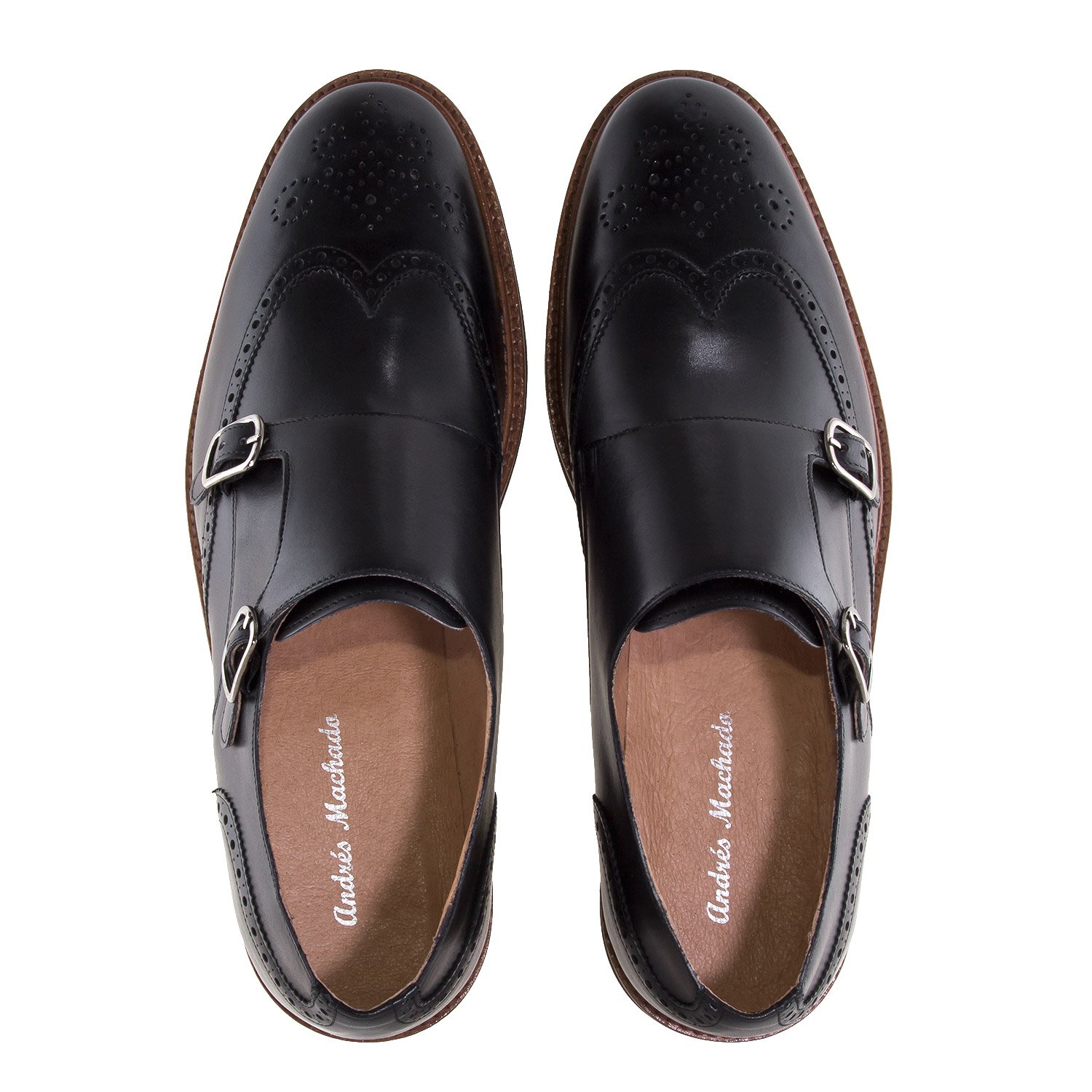Andrés Machado - Zapatos de Hombre Elegantes Estilo Monk de Piel - 6314 - Zapatos de Vestir Formales y de Uso Diario - Tallas Especiales