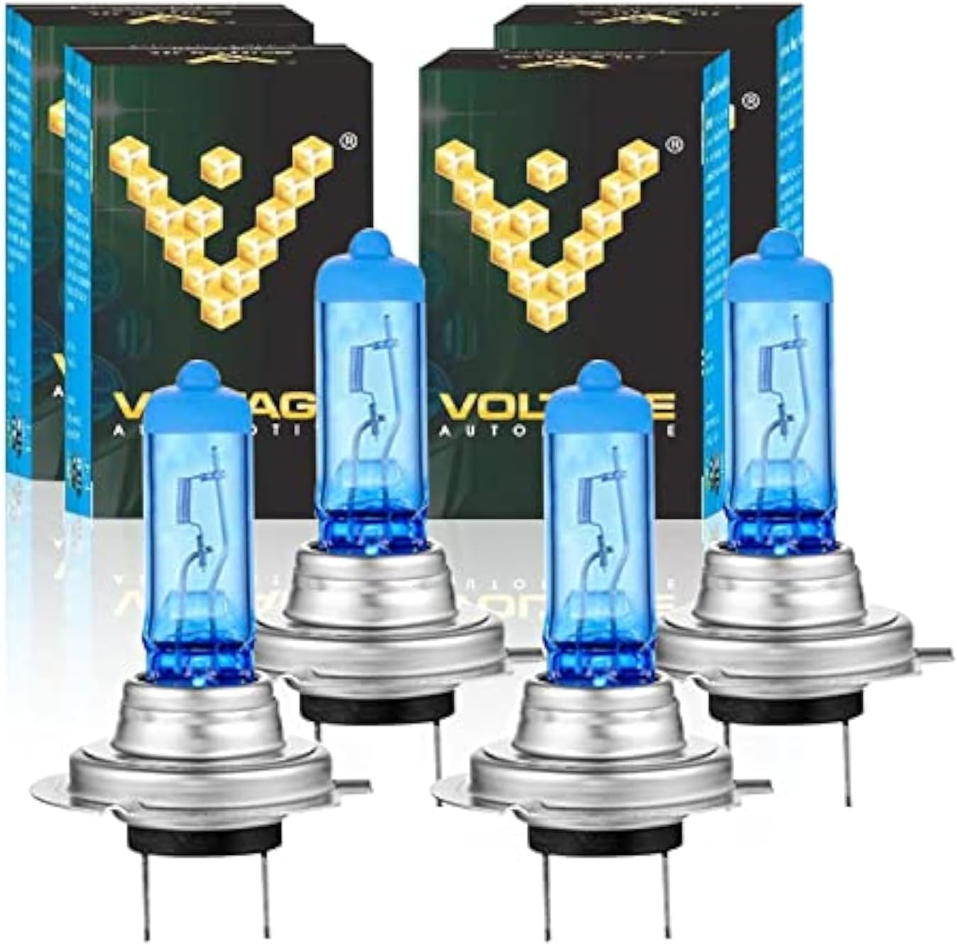 Voltage Automotive H7 Bulb Polarize White Replacement For Low Beam High Beam Driving Fog Light (4 Pack)