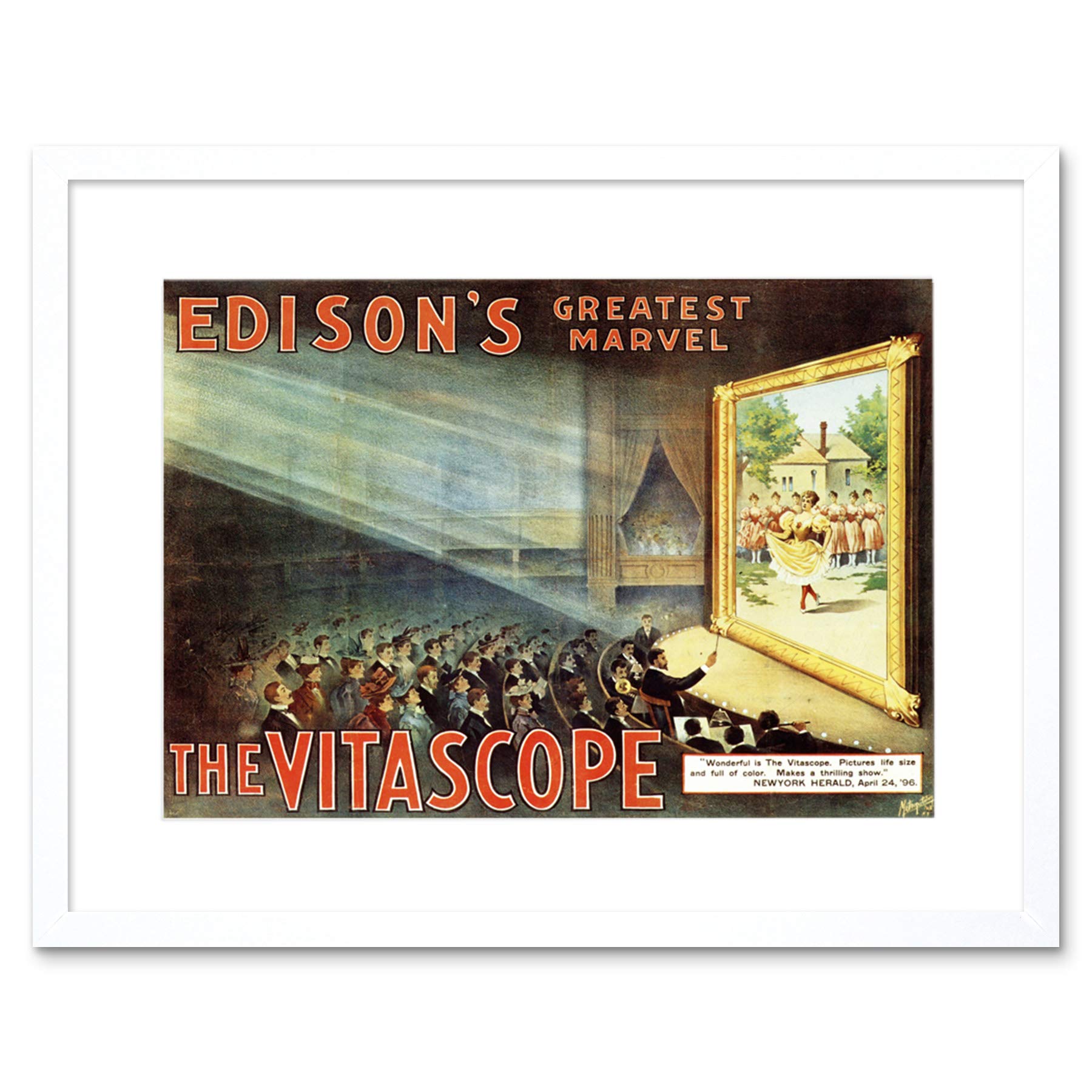 Advert Edison Vitascope Great Marvel Inventor Cinema Framed Art Print B12X3053